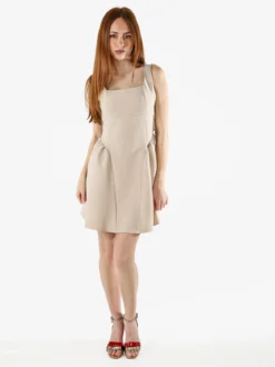 Solada Vestito donna a spalla stretta con scollo quadrato - beige