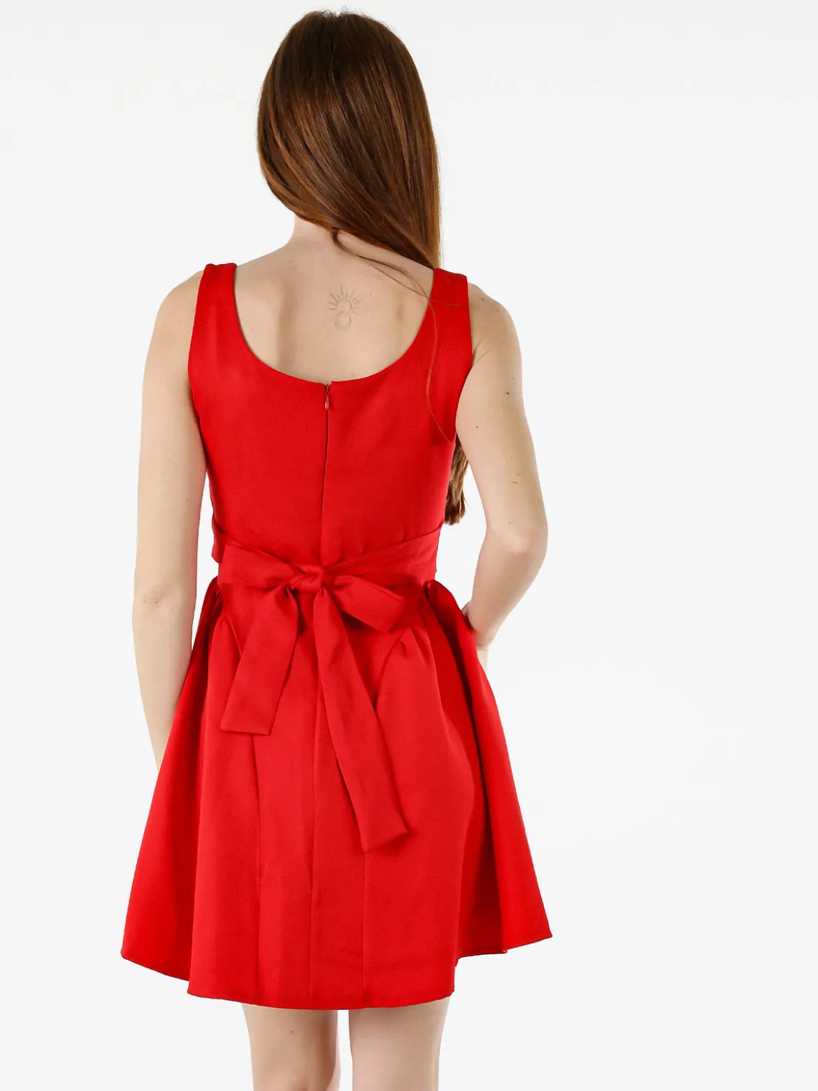 Solada Vestito donna a spalla stretta con scollo quadrato - rosso