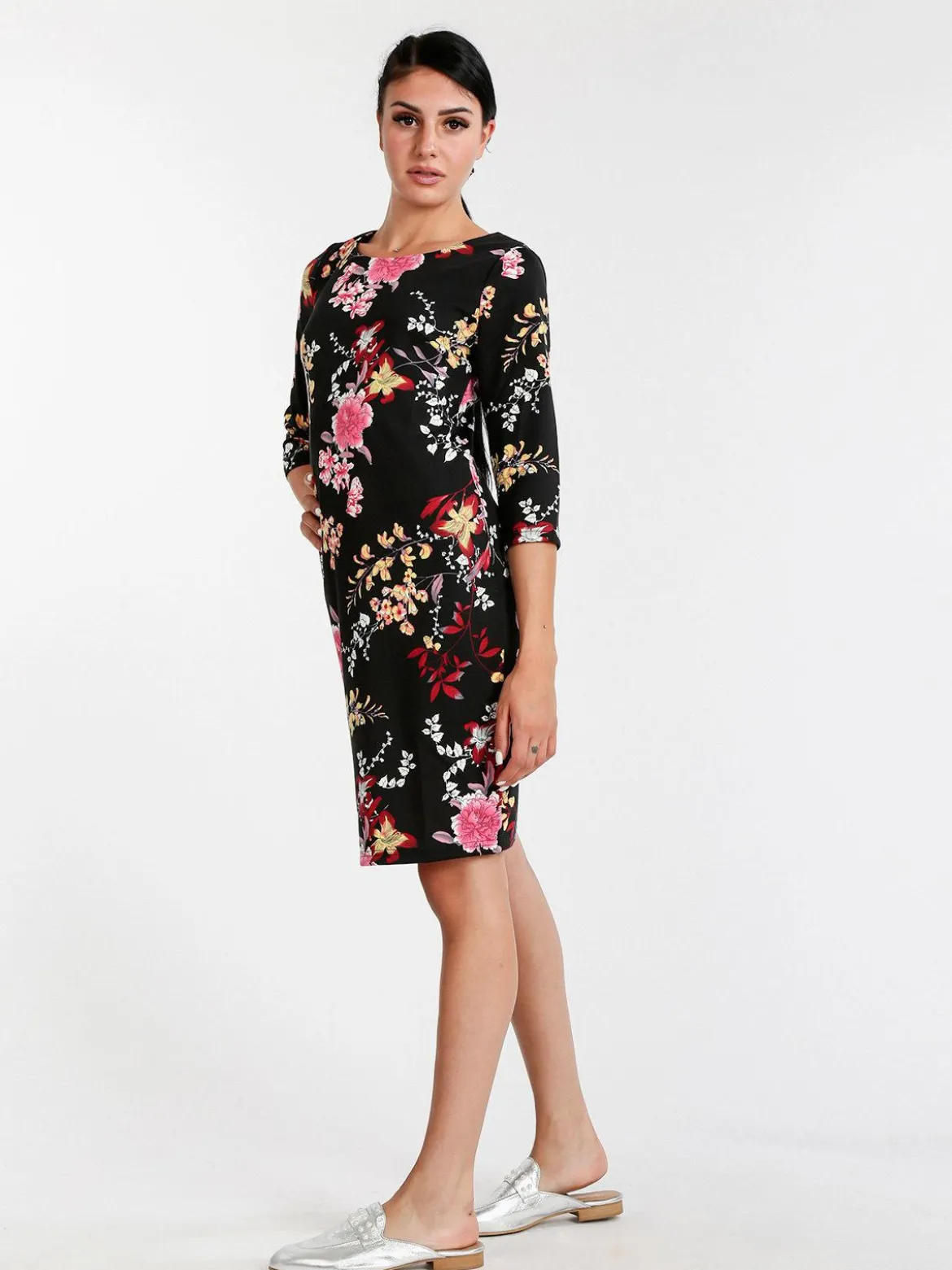 Solada Vestito donna fiorato con maniche 3/4
