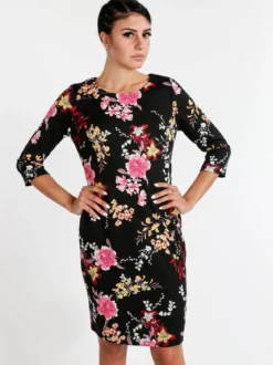 Solada Vestito donna fiorato con maniche 3/4