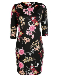 Solada Vestito donna fiorato con maniche 3/4