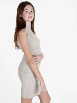 Solada Vestito donna in maglia senza maniche con collo a lupetto