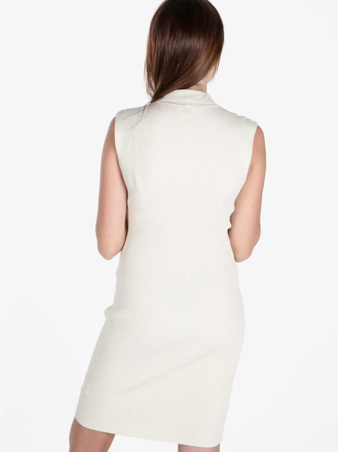 Solada Vestito donna smanicato in maglia con dettagli lurex