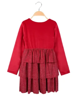 Solada Vestito in ciniglia da bambina con balze e collana