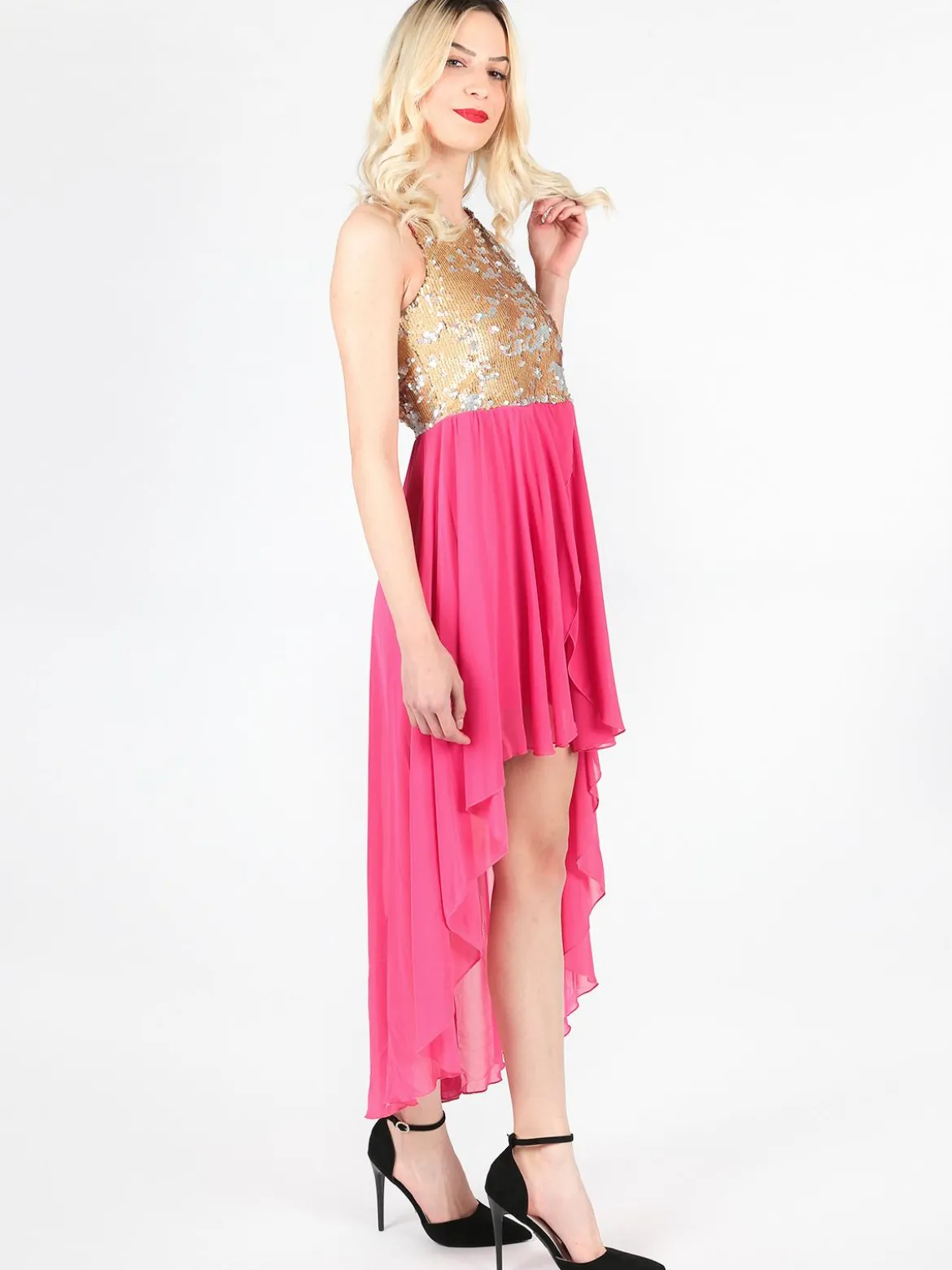 Solada Vestito lungo sul retro con paillettes