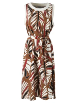 Solada Vestito smanicato da donna con stampe - cammello