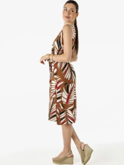 Solada Vestito smanicato da donna con stampe - cammello