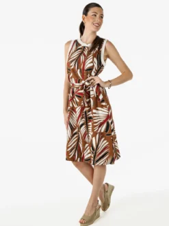 Solada Vestito smanicato da donna con stampe - cammello