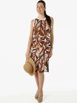 Solada Vestito smanicato da donna con stampe - cammello