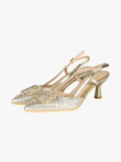 Soleil Slingback donna gioiello aperte dietro con cinturino alla caviglia con fibbia - oro