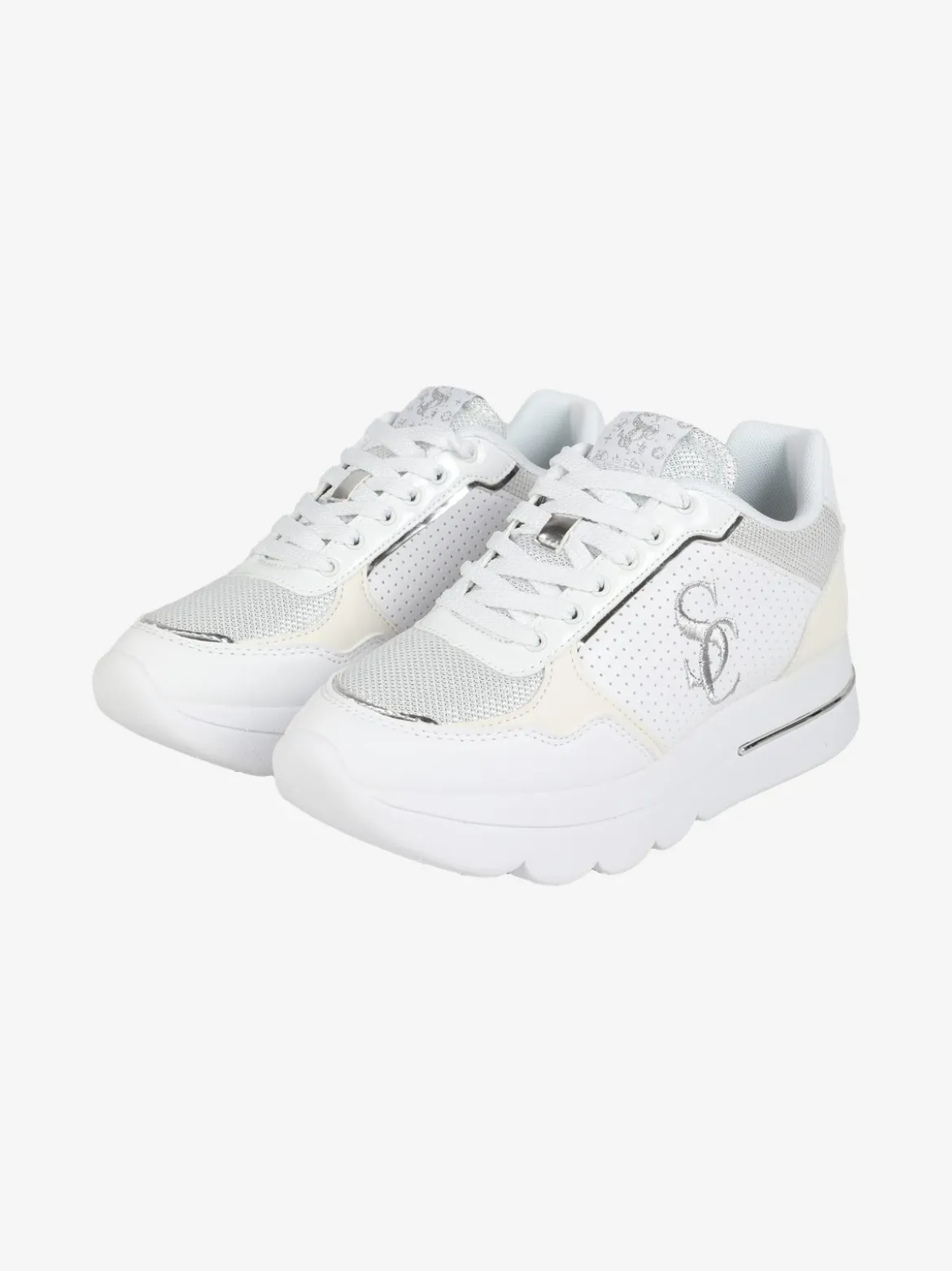 Solo Soprani Sneakers donna stringate con zeppa