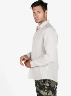 S.O.S Store Of Shirt Camicia in lino da uomo a maniche lunghe