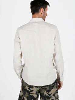 S.O.S Store Of Shirt Camicia in lino da uomo a maniche lunghe