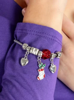 Stainless Stell Bracciale natalzio con charm