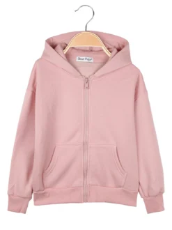 Street Porter Felpa da bambina con cappuccio e zip - rosa