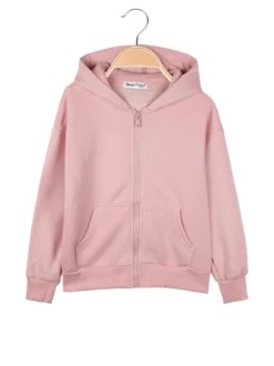 Street Porter Felpa da bambina con cappuccio e zip - rosa