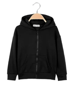 Street Porter Felpa da bambini con cappuccio e zip - nero