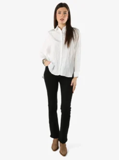 Studio Eleven Collection Camicia oversize da donna a maniche lunghe - bianco