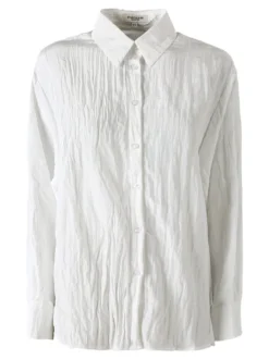 Studio Eleven Collection Camicia oversize da donna a maniche lunghe - bianco