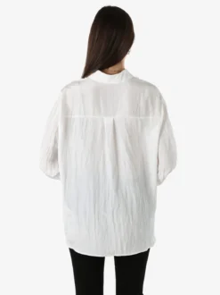 Studio Eleven Collection Camicia oversize da donna a maniche lunghe - bianco