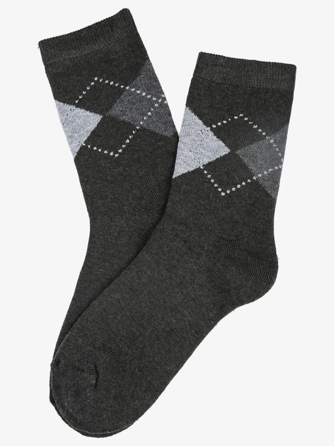 Stylosa Calze corte da donna in pile a rombi - grigio scuro
