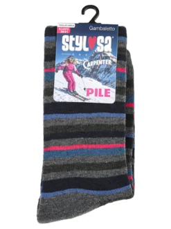 Stylosa Calze lunghe da donna in pile - grigio