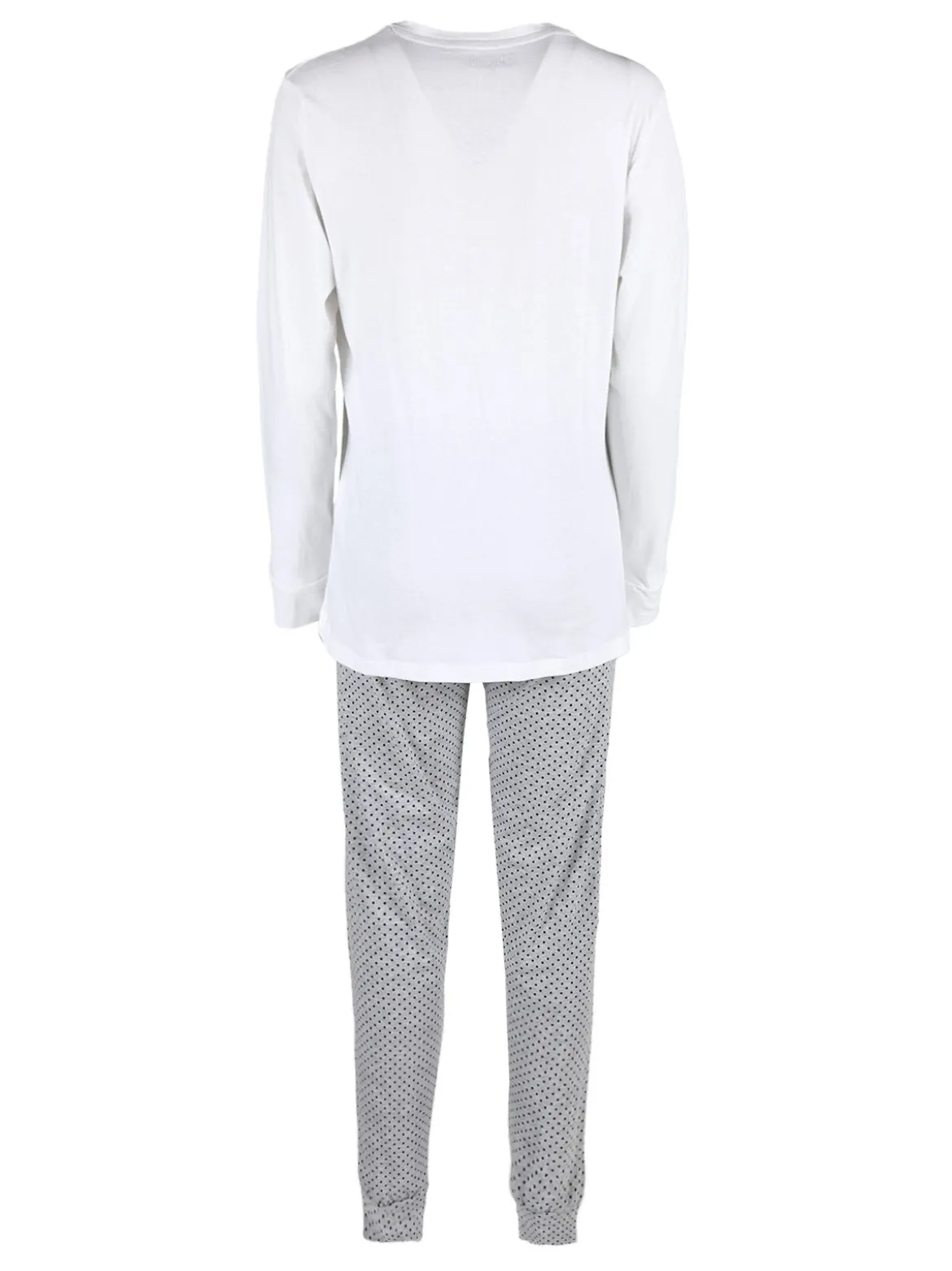 Stylosa Pigiama lungo da donna in cotone con pantaloni a pois