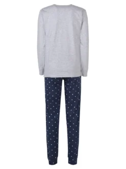 Stylosa Pigiama lungo da donna in cotone con pantaloni a pois