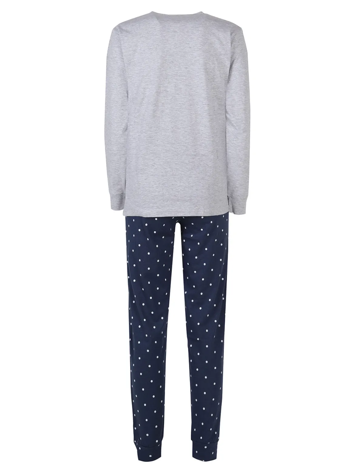 Stylosa Pigiama lungo da donna in cotone con pantaloni a pois