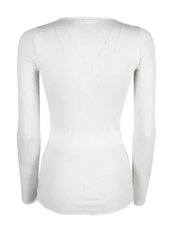 Sublyme T-shirt donna a maniche lunghe in cashmere naturale - panna