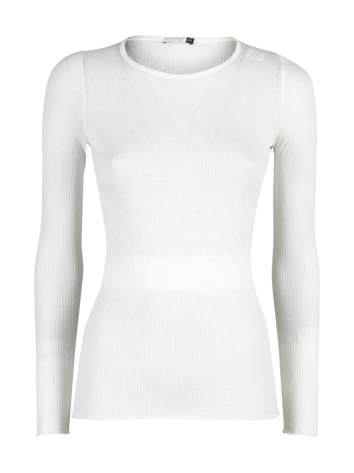 Sublyme T-shirt donna a maniche lunghe in cashmere naturale - panna