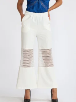 Sun Sun Pantaloni donna a zampa con dettaglio a rete