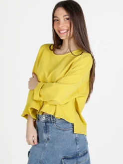 Sun Sun T-shirt cropped da donna con tasca