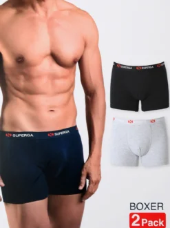 Superga Confezione da 2 boxer uomo in cotone