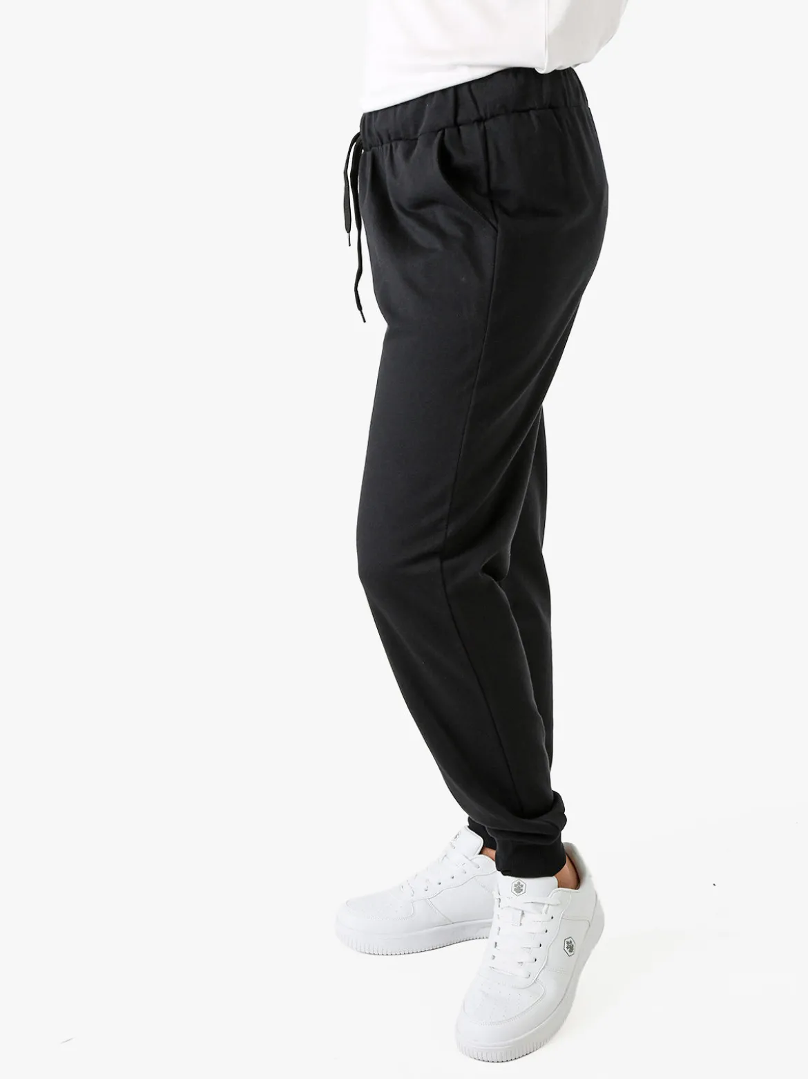 Superga Pantaloni tuta da uomo in felpa con coulisse e polsini - nero