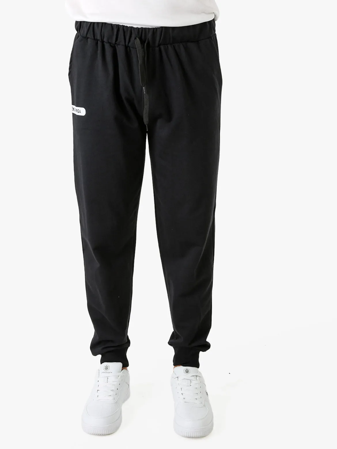 Superga Pantaloni tuta da uomo in felpa con coulisse e polsini - nero