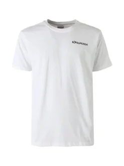 Superga T-shirt da uomo in cotone con logo - bianco
