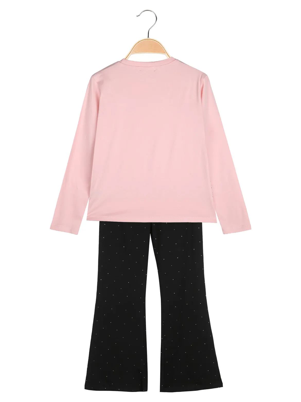 Sweet Junior Completo elegante da bambina con paillettes e pantaloni a zampa - rosa