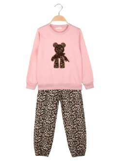 Sweet Junior Completo 2 pezzi animalier da bambina - rosa