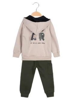 Sweet Junior Completo 3 pezzi da neonato con cappuccio e zip