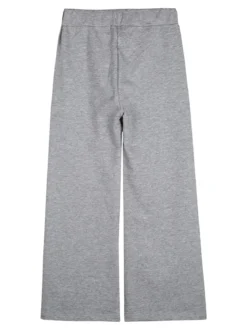 Sweet Junior Pantaloni da bambina a gamba larga con strass floreali - grigio