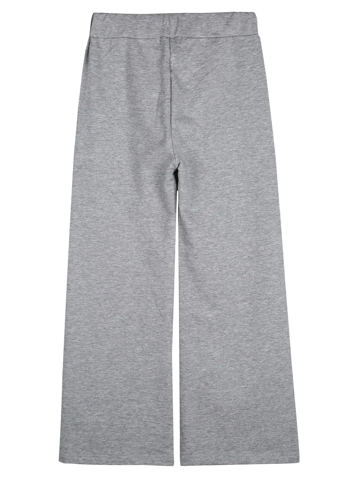 Sweet Junior Pantaloni da bambina a gamba larga con strass floreali - grigio