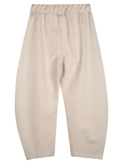 Sweet Junior Pantaloni da bambina a palloncino con micro borchie - beige