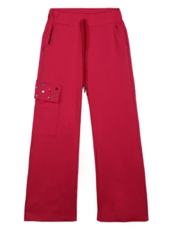 Sweet Junior Pantaloni da bambina a zampa con tasca laterale e pietre