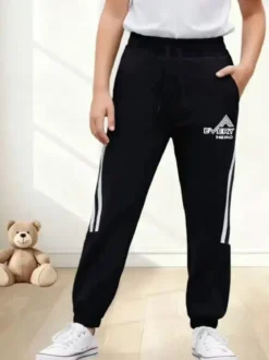 Sweet Junior Pantaloni sportivi da bambino con elastico sul finale - nero