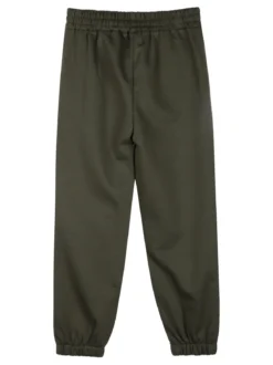 Sweet Junior Pantaloni tuta da bambina con fiori di peluche e strass - militare