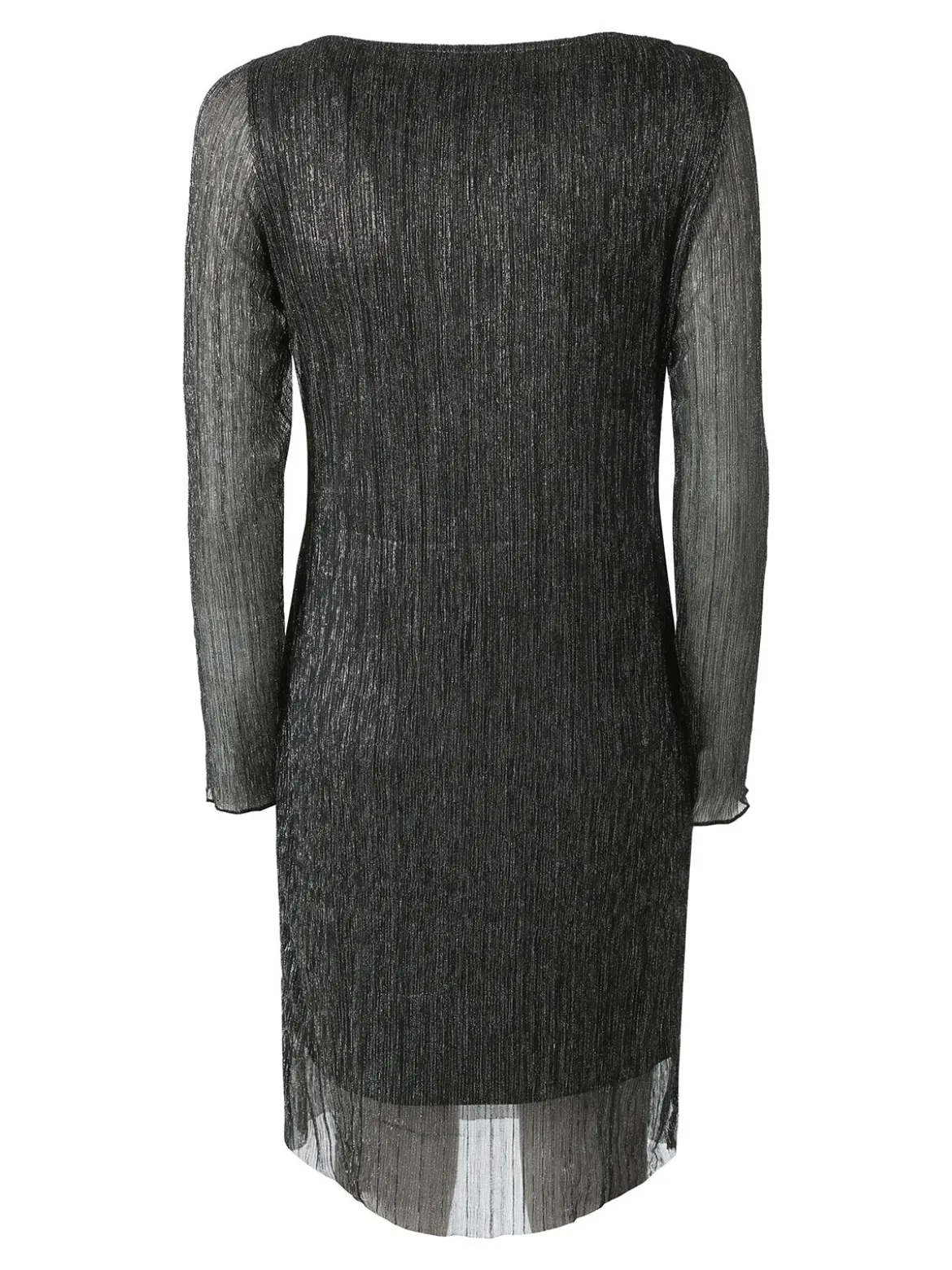 Sweet Miss Abito donna in lurex con maniche lunghe velate - argento