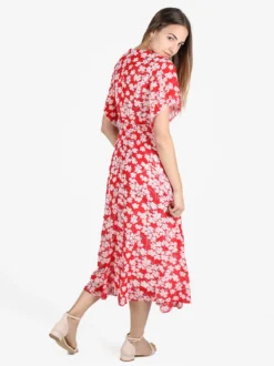 Sweet Miss Abito lungo da donna con scollo V e maniche corte