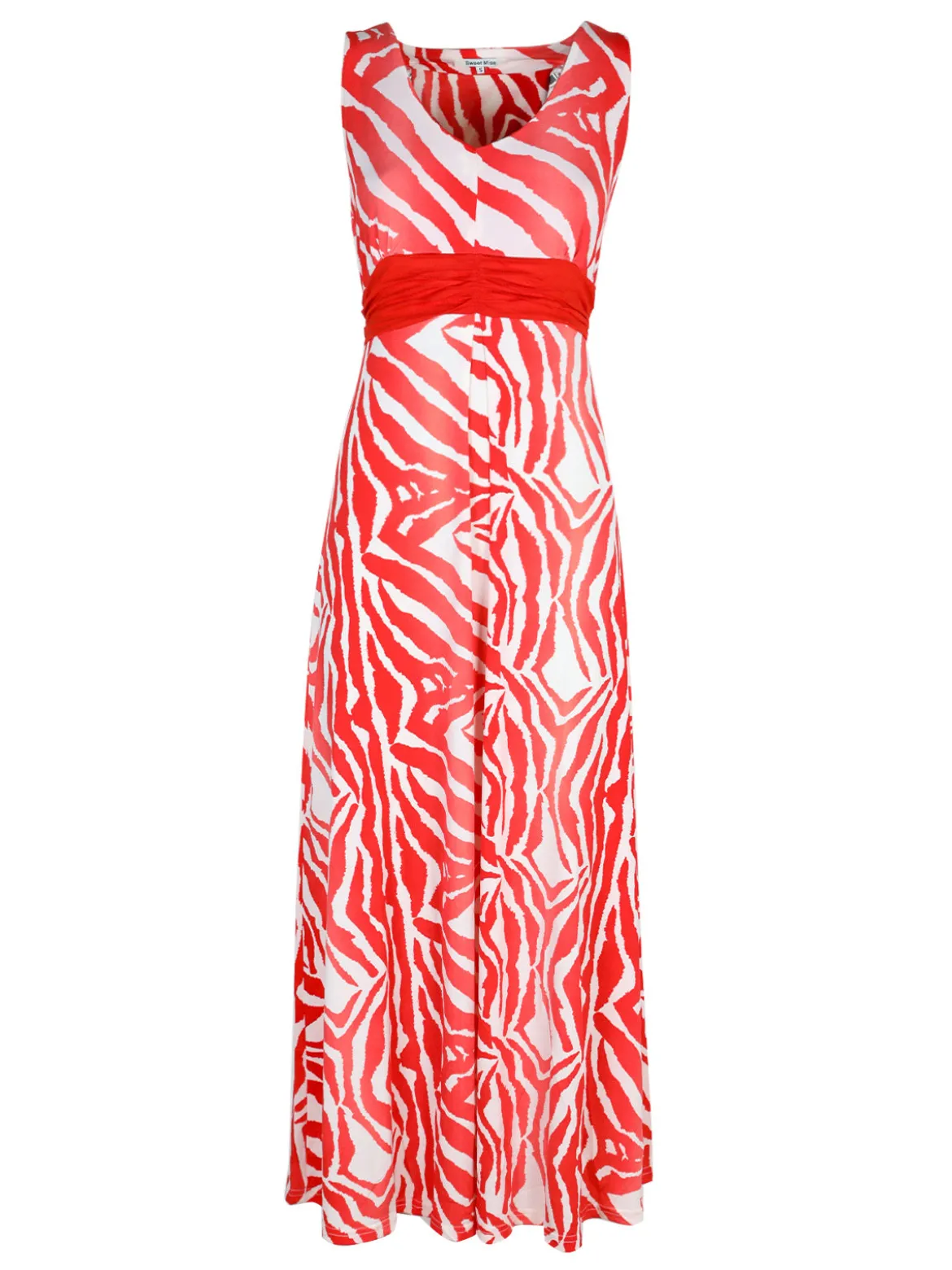 Sweet Miss Abito lungo da donna senza maniche con scollo a v
