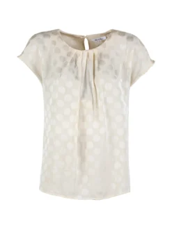 Sweet Miss Blusa donna girocollo a maniche corte - beige